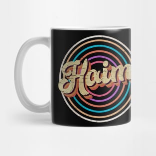 vintage circle line color Haim Mug